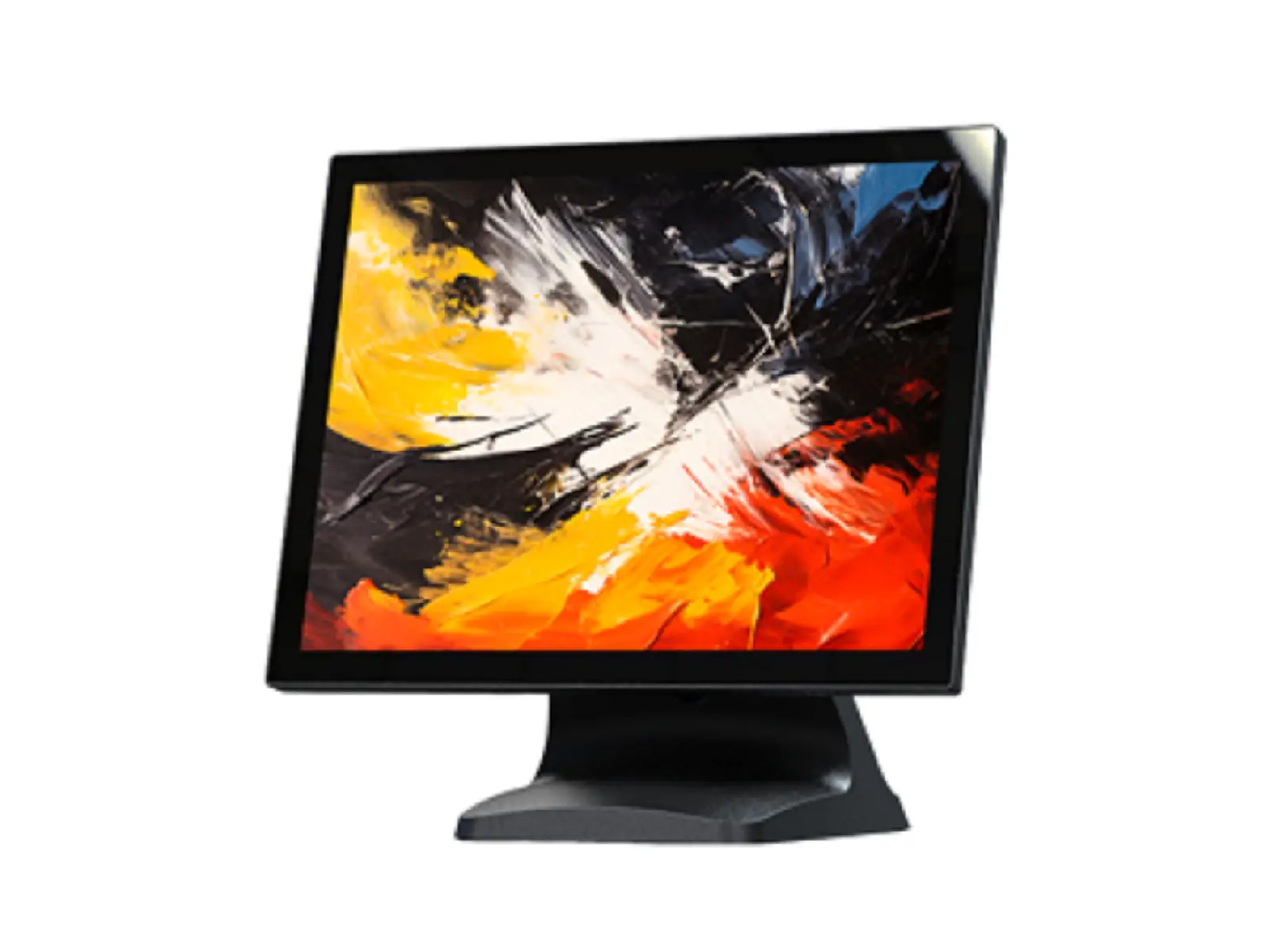 OD1215 15-inch true-flat 4:3 restaurant POS touch monitor on solid desktop stand