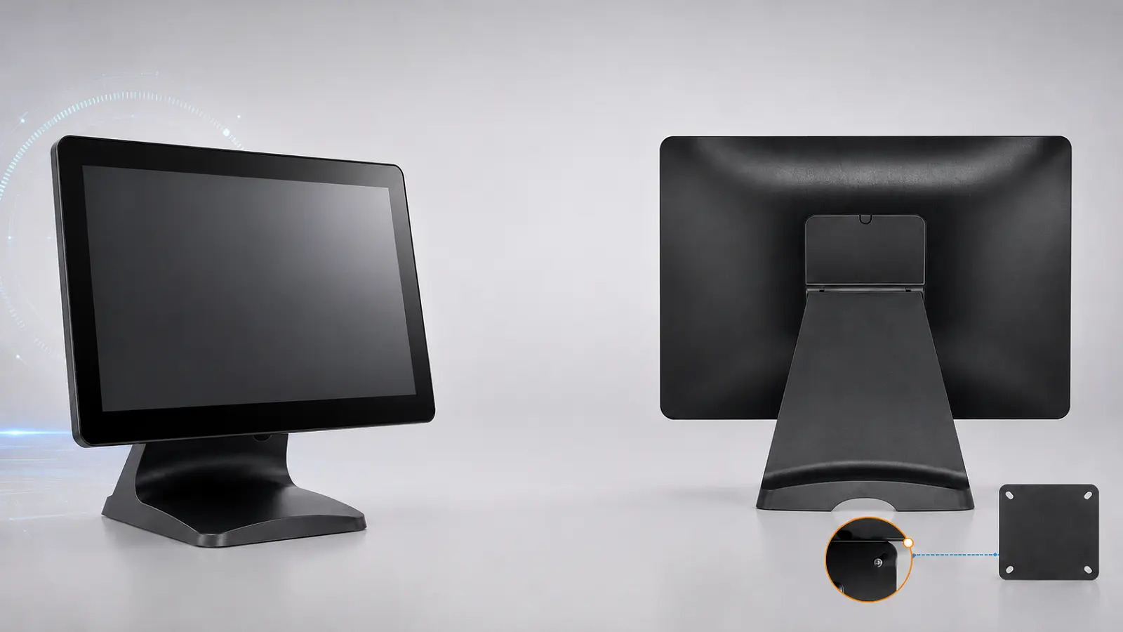 VESA-mounted touch monitor integration